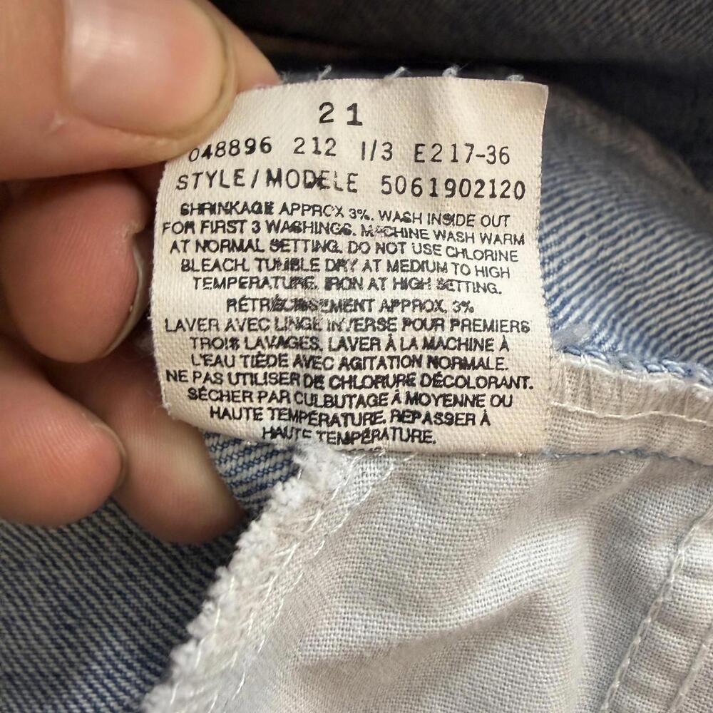 Vintage Levis 506 Jeans Mens 42x34 Blue 90s Orange Tab Faded Washed Out Straight - Picture 9 of 9